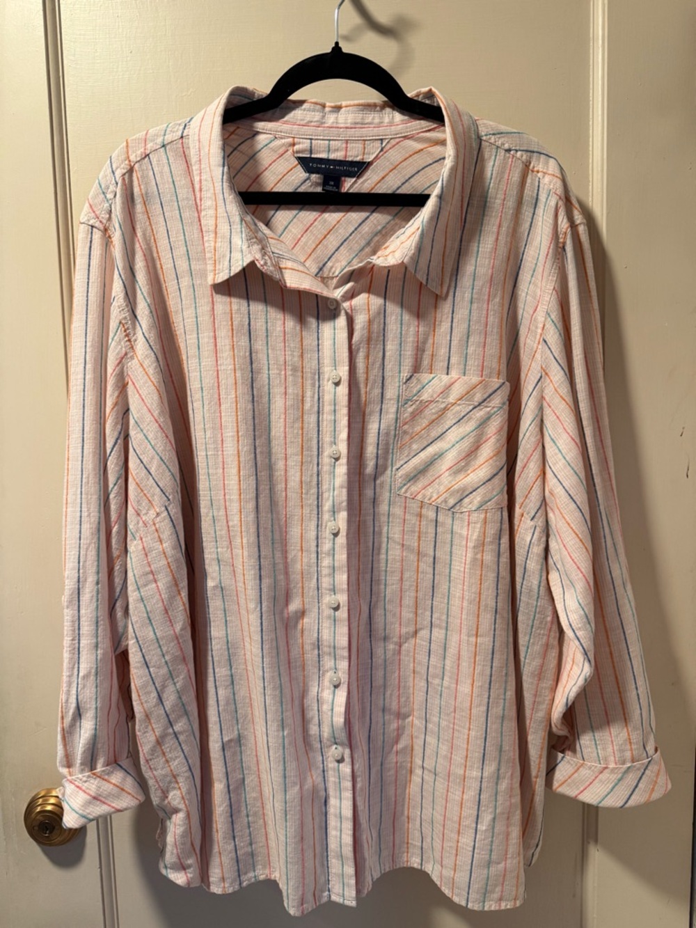 Tommy Hilfiger Light Pink Multi-Striped Button-Down Shirt